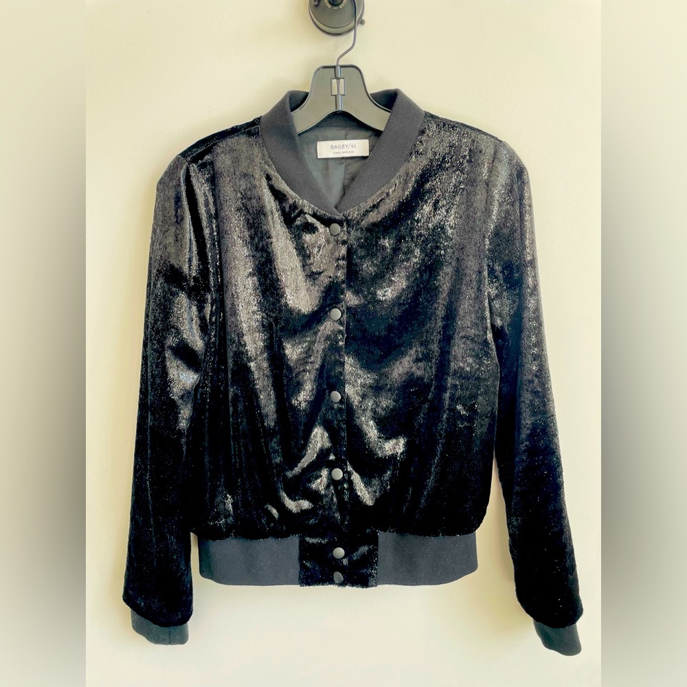 Bailey 44 Black Velvet Bomber Jacket